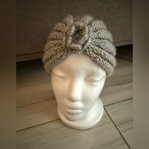 Handmade Grey Women's Flower Turban Hat Made in  Italy